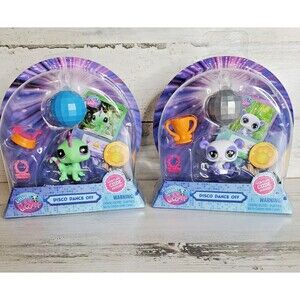 Littlest Pet Shop Disco Dance Off Set Of 2 LPS 203 Iguana & 200 Panda NEW SEALED